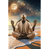 Humanoid Turtle Meditating Under the Moon