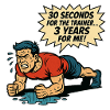Funny Retro Gym Comic – Plank Struggle