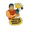 Lustiger Fitness-Cartoon – Proteinshake oder Quake