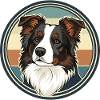 Border Collie Retro Emblem Design