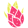 Illustration eines lebendigen Drachenfruchtfarns