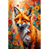 Fox flowers abstract fox lover gift