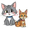 Mignon chats avec des coeurs illustration