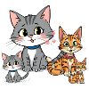 Playful Cat Family Illustration