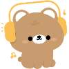 Adorable Bear with Headphones Design
