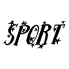Dynamic sports motif with stars