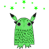 Gentle Green Monster with Stars