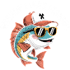 Fish with sunglasses and cap
