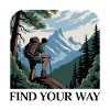 Bergwanderer mit malerischen Gipfeln