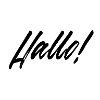 Handgemaltes Hallo-Design für Kleidung