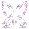Chrome Metallic Fairy Wings Tribal Design