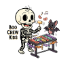 Skeleton with xylophone and bat