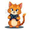 Kitten with game controller