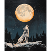 Wolf heult nach Mond