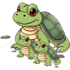Charming Turtle Family Illustration