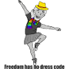 Dancing man in skirt