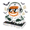 Spooky Halloween DJ in pumpkin design