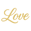 Gold Glitter Love Script Design
