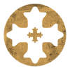 Eastern Coptic cross in golden circle