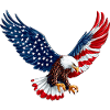 Aigle américain avec drapeau