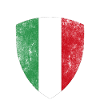 Vintage Tricolor Shield Italy Flaming
