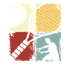Retro Tennis Player Silhouette Design