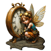Steampunk Fairy with Antique Clock