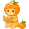 Pineapple Cat Reading with Flowers