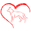 Heart with Dog Silhouette