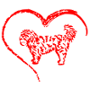 Coeur avec motif de chien mignon
