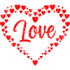 Heartfelt love message on red hearts