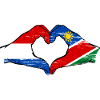 Holland Namibia flag hands heart shape