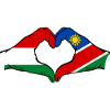 Hungary Namibia Flag Hands Heart