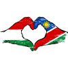 Hungary Namibia flag hands heart used