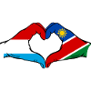 Luxembourg Namibia flag hands heart shape