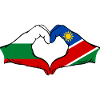 Bulgaria Namibia flag hands heart shape