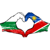 Bulgaria Namibia flag hands heart shape