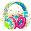 Vibrant Abstract Headphones Design