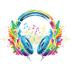 Vibrant Music Headphones Art