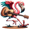 Flamingo With Guitar Music Rock Festival