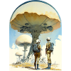 Mushroom Digital Space Art 70s