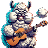 Funny Llama Monster Guitar Music Rock