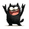 Playful black cat rocker