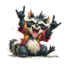 Expressive raccoon in punk style