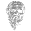 Socrates Skull with Inspirational Quote