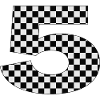 Checkerboard Number Five Design