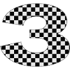 Checkerboard Number Three Design