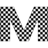 Schwarz-Weiß Checkered Design Buchstabe M