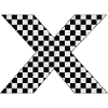 X Schachbrett-Muster in Schwarz-Weiß