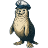 Sceau avec casquette de capitaine